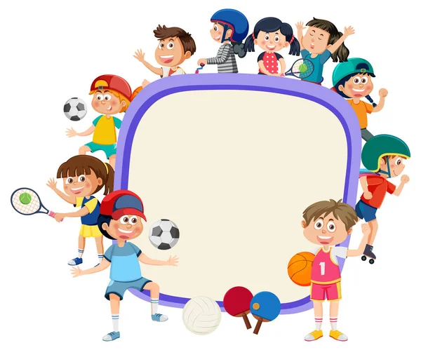 Sporty Kids Banner Шаблон Ілюстрація — стоковий вектор
