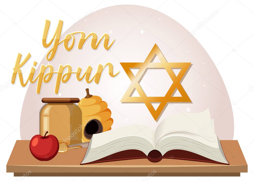 Yom Kippur Jewish day illustration