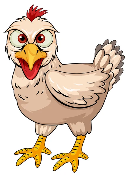 Chicken Cartoon Character Illustration — Stok Vektör