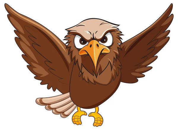 Pták Sova Létající Karikatura Charakteristika — Stockový vektor