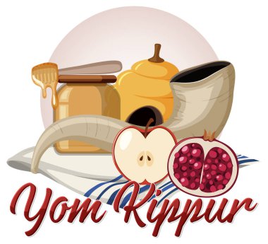Yom Kippur Yahudi Günü illüstrasyonu