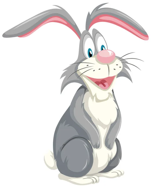 Niedliche Verspielte Kaninchen Zeichentrickfigur Illustration — Stockvektor