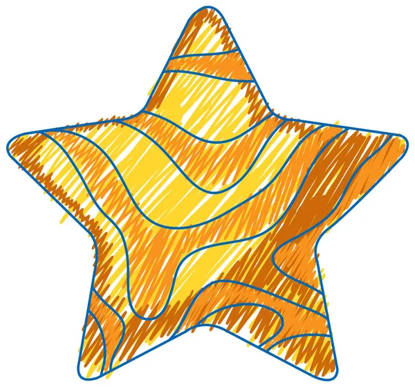 Αστέρι Μολύβι Χρώμα Παιδί Scribble Στυλ Εικονογράφηση — Διανυσματικό Αρχείο