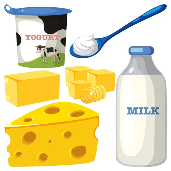 Illustration Von Milchprodukten — Stockvektor