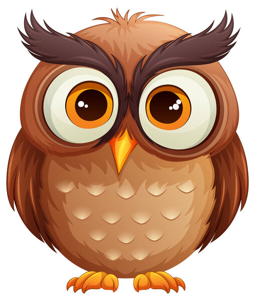 Cute Owl In Cartoon Style illustration