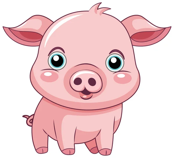 Cute Pig Cartoon Character Illustration — Stock Vector