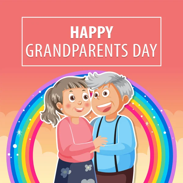 背景イラスト付き幸せな祖父母の日 — ストックベクタ