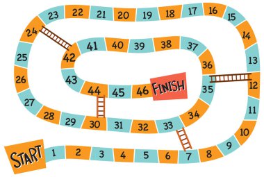 Çocuk illüstrasyonu için basit bir masa oyunu şablonu