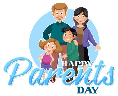 Mutlu ebeveyn günü illüstrasyonları
