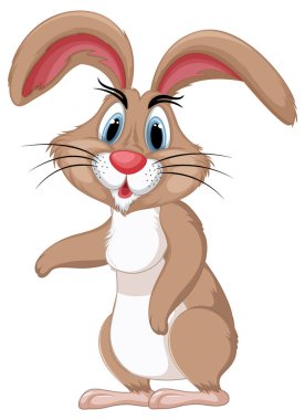 Sevimli Kahverengi Tavşan Ayağa Kalkıyor