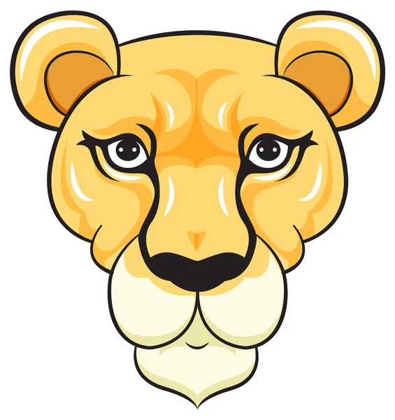 Lioness Face Cartoon Style Illustration — Stock Vector