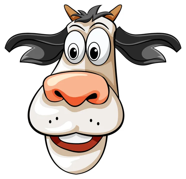 Visage Vache Dans Illustration Style Dessin Animé — Image vectorielle
