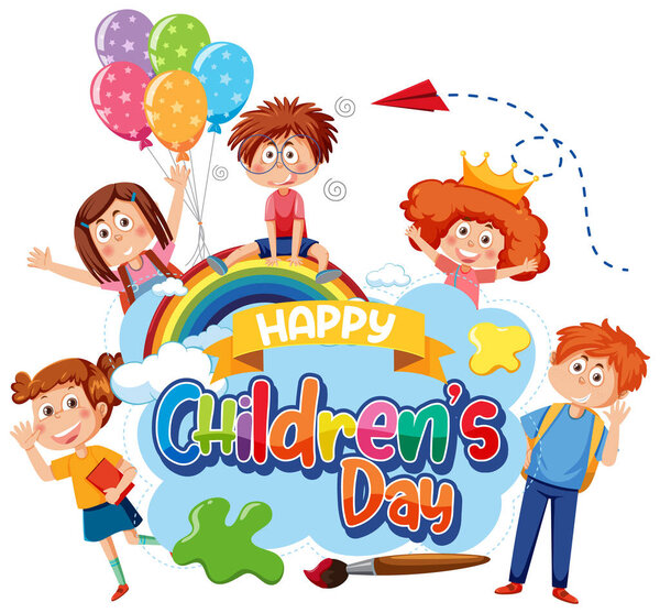 Isolated children's day icon illustration
