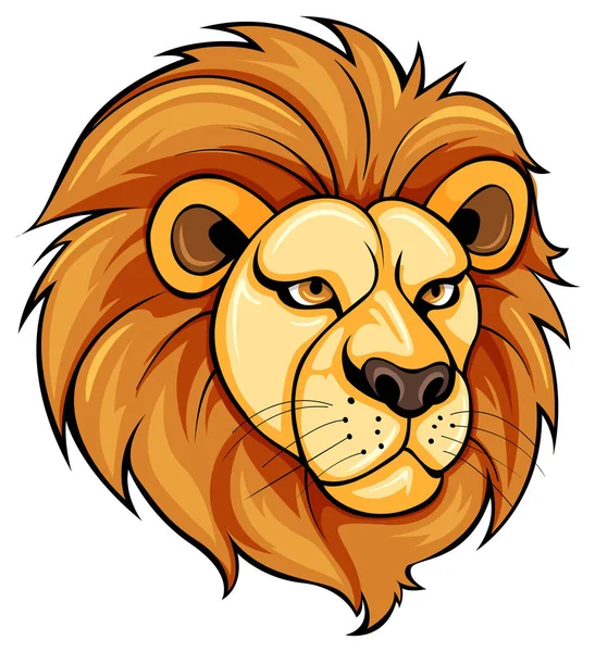 Visage Lion Dessin Animé Illustration Style — Image vectorielle