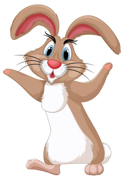 Adorable Brown Rabbit Standing Illustration — Stock Vector