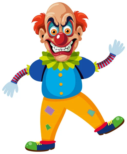 Моторошна Ілюстрація Персонажа Мультфільму Клоуна — стоковий вектор