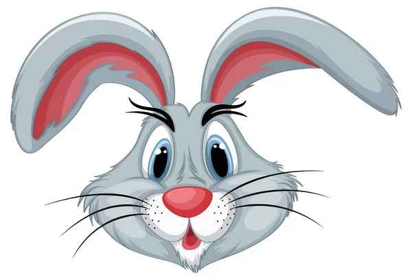 Cute Rabbit Head Cartoon Style Illustration — Stock Vector