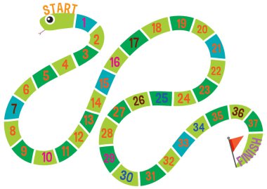 Çocuk illüstrasyonu için basit bir masa oyunu şablonu