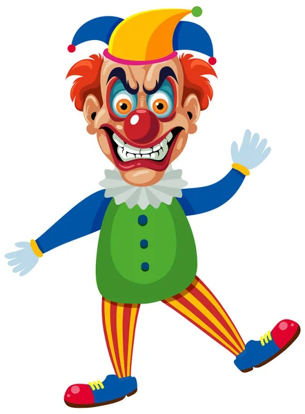 Моторошна Ілюстрація Персонажа Мультфільму Клоуна — стоковий вектор