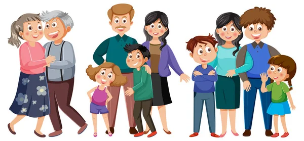 Set Family Member Cartoon Illustration — Stock Vector
