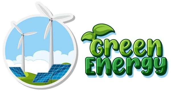 Abbildung Zum Alternativen Grünen Energievektorkonzept — Stockvektor