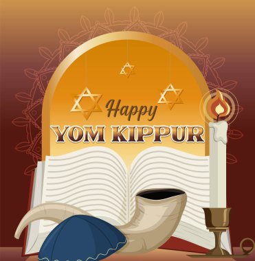 Yom Kippur Yahudi Günü illüstrasyonu
