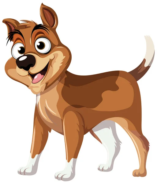Sevimli Kahverengi Köpek Çizgi Film Karakteri Çizimi — Stok Vektör