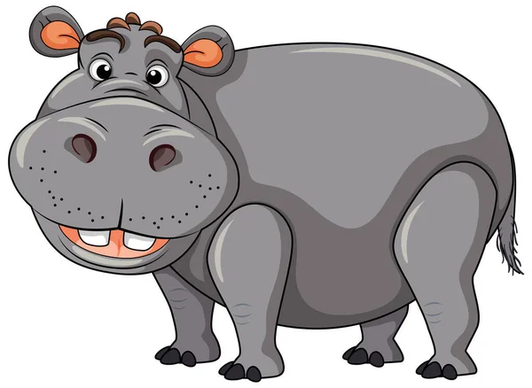 Hipopótamo Ilustración Estilo Dibujos Animados — Vector de stock