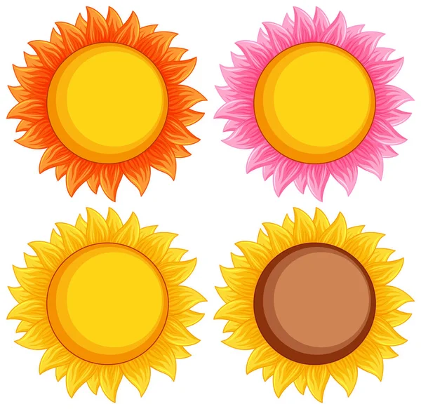 Sonnenblume Blume Karikatur Isolierte Illustration — Stockvektor