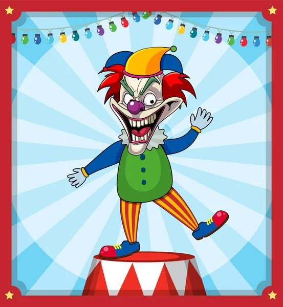 Läskig Clown Retro Komisk Bakgrund Illustration — Stock vektor