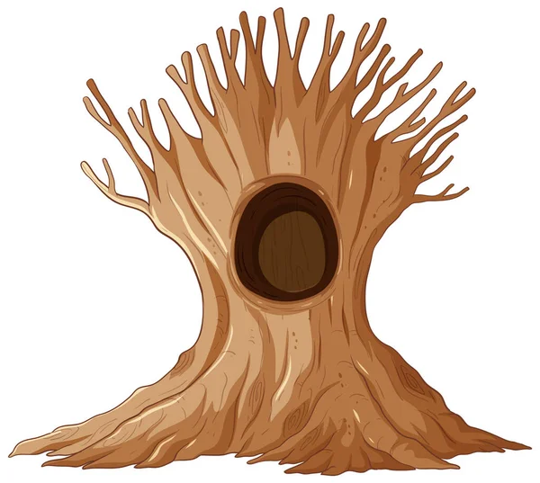 Árbol Aislado Sin Ilustración Hojas — Vector de stock