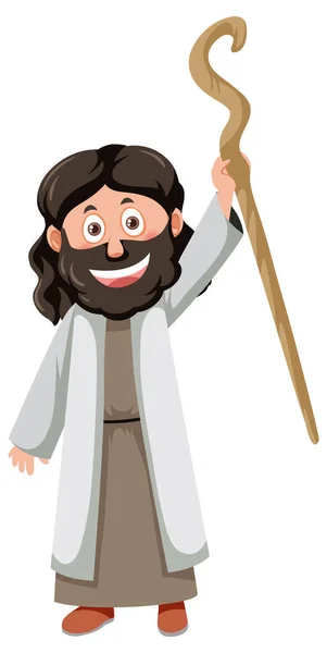Ilustracja Postaci Kreskówki Jezusa Chrystusa — Wektor stockowy