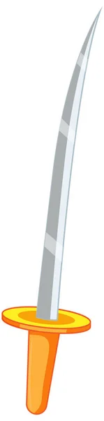 Ilustración Dibujos Animados Espada Katana Aislada — Vector de stock