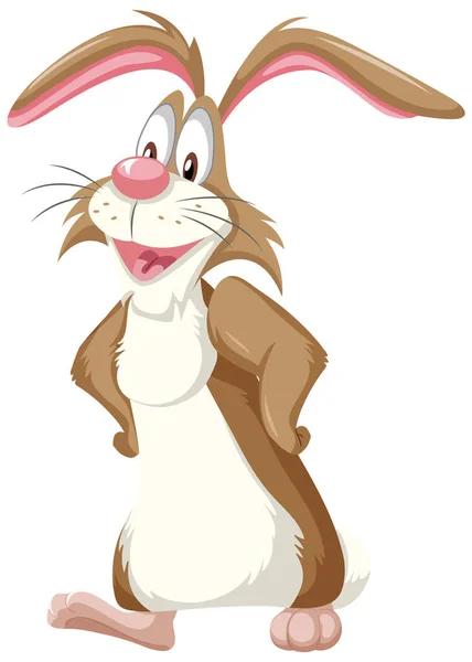 Симпатичная Игривая Иллюстрация Персонажа Мультфильма Кролике — стоковый вектор