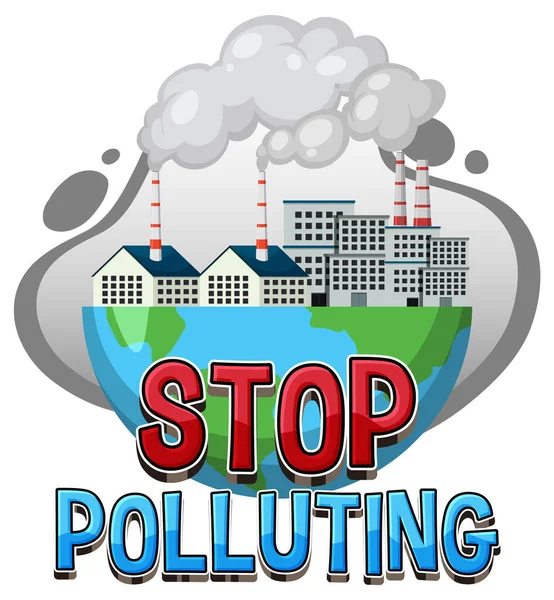 Arrêter Pollution Illustration Concept Vectoriel Bannière — Image vectorielle