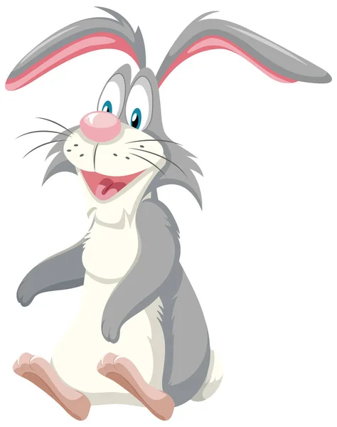 Cute Playful Rabbit Cartoon Character Illustration — Stock Vector