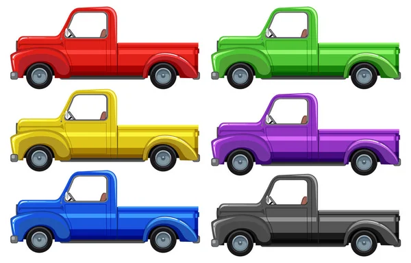 Cartoon Cars Trucks Συλλογή Εικονογράφηση — Διανυσματικό Αρχείο