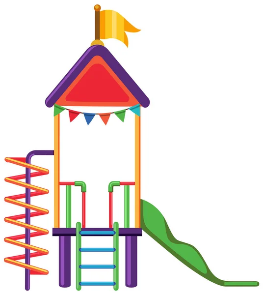 Utomhus Lekplats Bild För Barn Illustration — Stock vektor