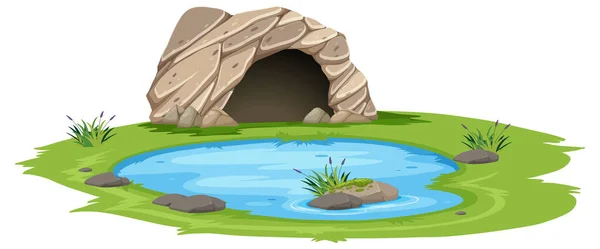 一套孤立的洞穴卡通画 — 图库矢量图片