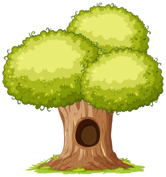 Ізольована Проста Ілюстрація Мультфільму Дереві — стоковий вектор