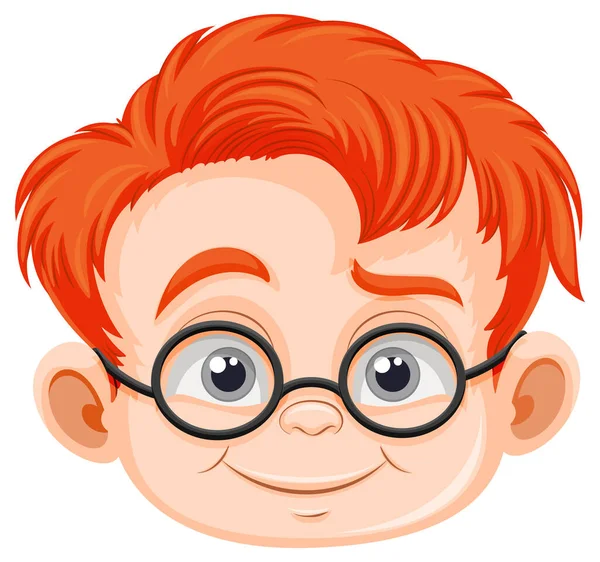 Roztomilý Nerdy Chlapec Kreslený Charakter Ilustrace — Stockový vektor