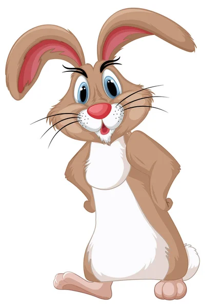 Adorable Brown Rabbit Standing Illustration — Stock Vector