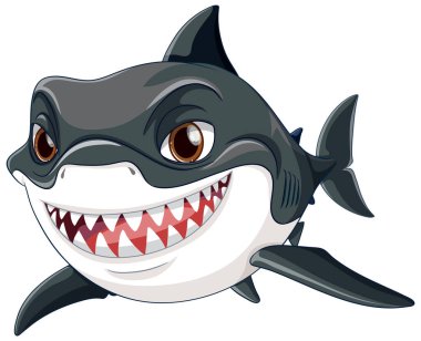 Şirin köpekbalığı çizgi film karakteri çizimi