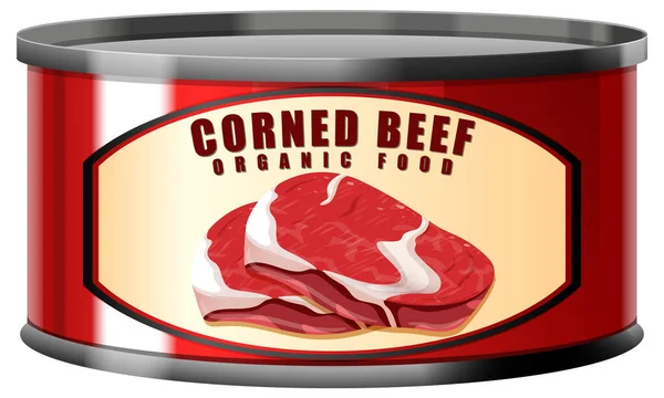 Corned Beef Blechdose Vector Illustration — Stockvektor