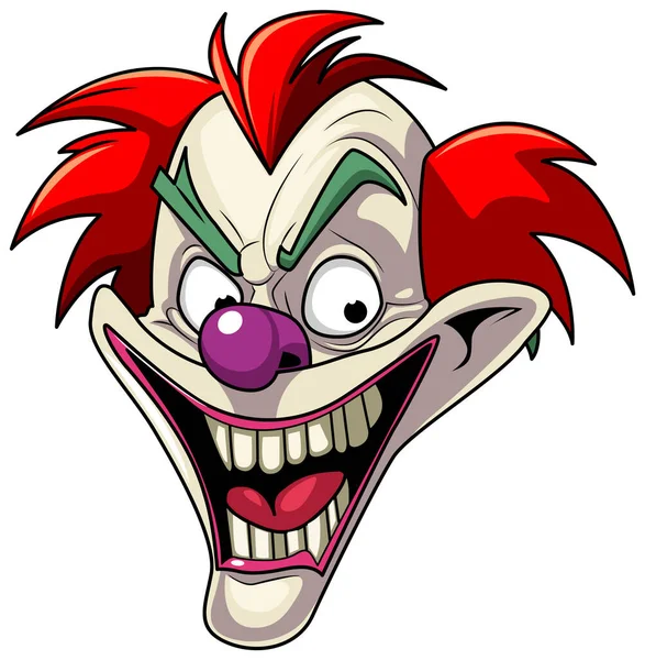 Joker Assustador Desenho Animado Personagem Ilustração — Vetor de Stock