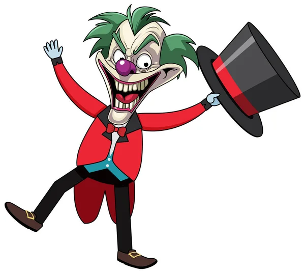 Przerażający Joker Postać Kreskówki Ilustracja — Wektor stockowy