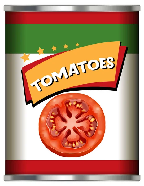 Ingeblikte Tomatensaus Vector Illustratie — Stockvector