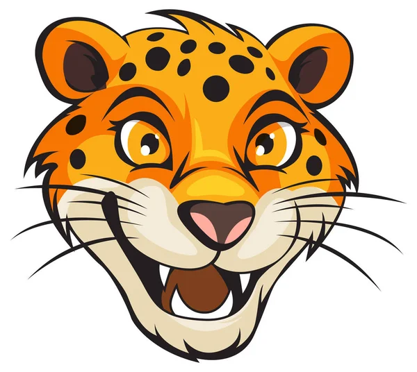 Cheetah Πρόσωπο Στην Απεικόνιση Στυλ Κινουμένων Σχεδίων — Διανυσματικό Αρχείο