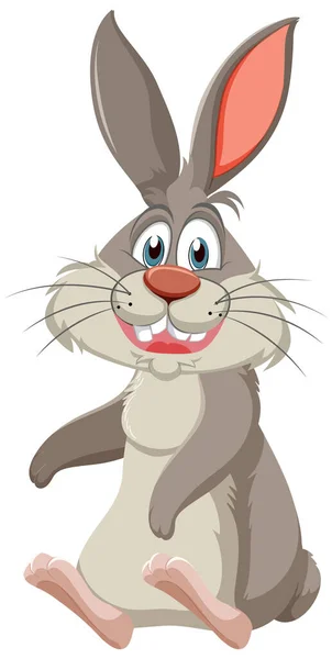 Смешная Иллюстрация Персонажа Мультфильма Про Кролика — стоковый вектор