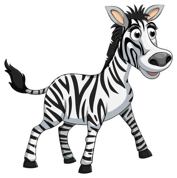 Ilustracja Postaci Kreskówki Zebra — Wektor stockowy